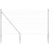 vidaXL Euro-Zaun mit Stacheln 10 x 1,2 m Verzinkter Stahl Silber Netz