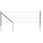 vidaXL Euro-Zaun mit Stacheln 10 x 0,8 m PVC-beschichteter Stahl Grau