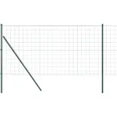 vidaXL Bodenmontierter Euro-Zaun 25 x 1 m PVC-beschichteter Stahl Grün