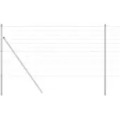 vidaXL Bodenmontierter Euro-Zaun 10 x 1,2 m Verzinkter Stahl Silber