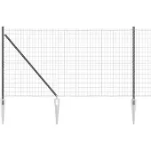 vidaXL Euro-Zaun mit Stacheln 10 x 1,2 m PVC-beschichteter Stahl Grau