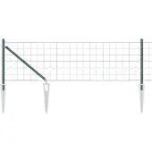 vidaXL Euro-Zaun mit Stacheln 50 x 0,4 m PVC-beschichteter Stahl Grün