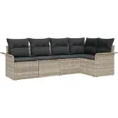 vidaXL Gartensofa-set 5 Stk. Poly-Rattan
