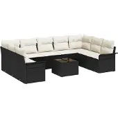 vidaXL Gartensofa-set 10 stk. Braun Poly-Rattan