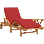 vidaXL Sonnenliege 2 pcs Rot Massivholz Akazie