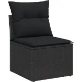 vidaXL Gartensofa-set 6 stk. 5-Sitzanzahl Schwarz Poly-Rattan