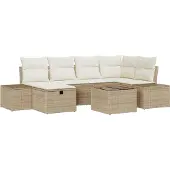 vidaXL Sofa Set 7 Stk. Poly-Rattan