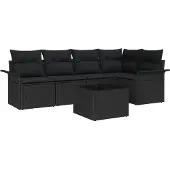 vidaXL Gartensofa-set 6 Stk. Poly-Rattan