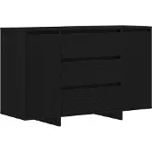 vidaXL Sideboard Schwarz Eichen-Optik 120 x 41 x 75 cm Holzwerkstoff