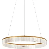 QAZQA Moderne Hängelampe Messing 78cm inkl LED 3 Stufen Dimmbar Anello Chandelier