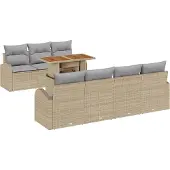 vidaXL Garten-Sofa-Set 8 stk. Beige Poly Rattan