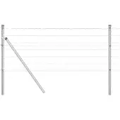 vidaXL Bodenmontierter Euro-Zaun 50 x 0,4 m Verzinkter Stahl Silber