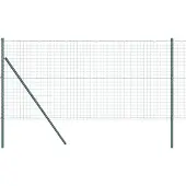 vidaXL Bodenmontierter Euro-Zaun 25 x 1 m PVC-beschichteter Stahl Grün