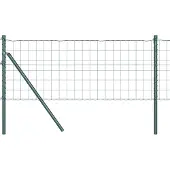 vidaXL Bodenmontierter Euro-Zaun 50 x 0,6 m PVC-beschichteter Stahl
