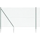 vidaXL Maschendrahtzaun mit Stacheln 25 x 1,6 m Grün Netz
