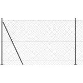 vidaXL Maschendrahtzaun mit Betonsockel 25 x 1,6 m Grau Netz
