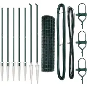 vidaXL Euro-Zaun mit Stacheln 10 x 1,4 m PVC-beschichteter Stahl Grün