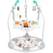 Zesso Babywippe Salta Grau, höhenverstellbar, 360° drehbarer Sitz, mit Spielbogen, 80x80x97,5 cm