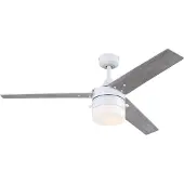 WESTINGHOUSE Deckenventilator Licht 7316640, weiß/birke IP44 7316640, weiß / opal, für Wohn- / Esszimmer, Kunststoff, Modern