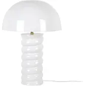 Leitmotiv - Tischleuchte Gracio - Glänzendes Weiß - Ø30cm Tischlampe - Nachttischlampe, Wohnzimmer, Schlafzimmer