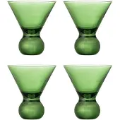 Bloomingville Corliss Cocktailgläser grün 4er Set