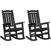 vidaXL Schaukelstuhl 2 Stk. Schwarz Polyethylen