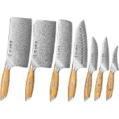 Xinzuo Hezhen - Damast Messer Set 7-teilig - X01 Flagship Serie