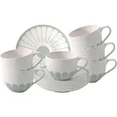 Villeroy & Boch Fleur Couleur Kaffeetassen mit Untertassen