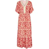 Apricot Maxikleid "Ikat-Batwing-Maxikleid" mit Crochet-Details