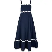 Apricot Volantkleid "mit Zick Zack Abschlüsse" Trägerkleid