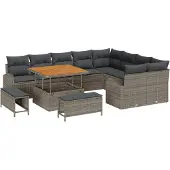 vidaXL Garten-Sofa-Set 12 stk. 11-Sitzanzahl Grau