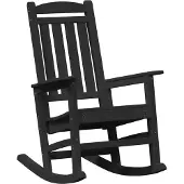 vidaXL Garten-Schaukelstuhl Schwarz HDPE