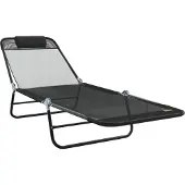 vidaXL Klappbare Sonnenliege Schwarz 182 x 55 x 85,5 cm Textilene