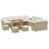 vidaXL Garten-Sofa-Set 13 stk. 12-Sitzanzahl Beige und Creme