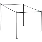 Mendler Pergola-Gestell MCW-A22, Anbaupergola Garten Pavillon Terrassenüberdachung Gestänge, Stahl 3x3m