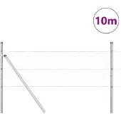 vidaXL Bodenmontierter Sechseckzaun 10 x 0,5 m Verzinkter Stahl Silber