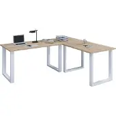 VCM Holz Schreibtisch | Eckschreibtisch schlicht | 160x130 | L Form links oder rechts | Arbeitstisch Platte 50 cm tief | Computertisch Büromöbel - Lona U