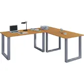 VCM Holz Schreibtisch | Eckschreibtisch schlicht | 130x130 | L Form links oder rechts | Arbeitstisch Platte 50 cm tief | Computertisch Büromöbel - Lona U