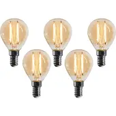 LUEDD 5er-Set E14 Dimmbare LED-Glühbirne G45 Gold 4W 330 lm 2100K