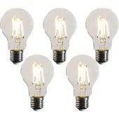 LUEDD 5er-Set E27 Dimmbare LED-Glühbirnen A60 Klar 4,5W 500 lm 2700K