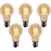 LUEDD 5er-Set E27 Dimmbare LED-Glühbirnen A60 Gold 4W 420 lm 2200K