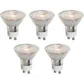 LUEDD 5er-Set GU10 50mm LED-Glühbirnen Klar 4,5W 360 lm 2700K