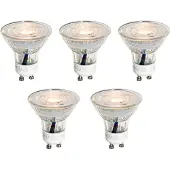 LUEDD 5er-Set GU10 50mm LED-Glühbirnen Klar 3W 200 lm 2200K