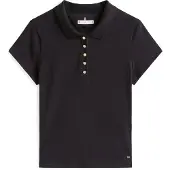 Tommy Hilfiger Poloshirt Gold Button WW0WW45768 Schwarz Slim Fit 34