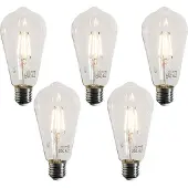 LUEDD 5er-Set E27 LED-Filament-Glühbirnen ST64 Klar 4W 470 lm 2700K