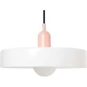 Beliani Hängeleuchte Weiß Glasschirm 1-Flammig Farbiges Glas mit Glaskugel Langes Kabel Modern Beleuchtung für Esszimmer Schlafzimmer Wohnzimmer