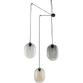 Licht-Erlebnisse Pendelleuchte Metall Rauchglas B: 400 cm H: max. 210 cm Schwarz Graphit Braun E27 3-flammig Modern