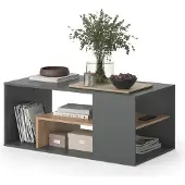 Vicco Couchtisch Edgar Anthrazit/Goldkraft Eiche 110 x 59 cm, Model 55602
