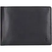 Esquire Leder Geldbörse Compact Wallet Black schwarz