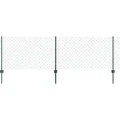 vidaXL Maschendrahtzaun mit Pfosten 25 x 0,8 m Verzinkter Stahl Grün